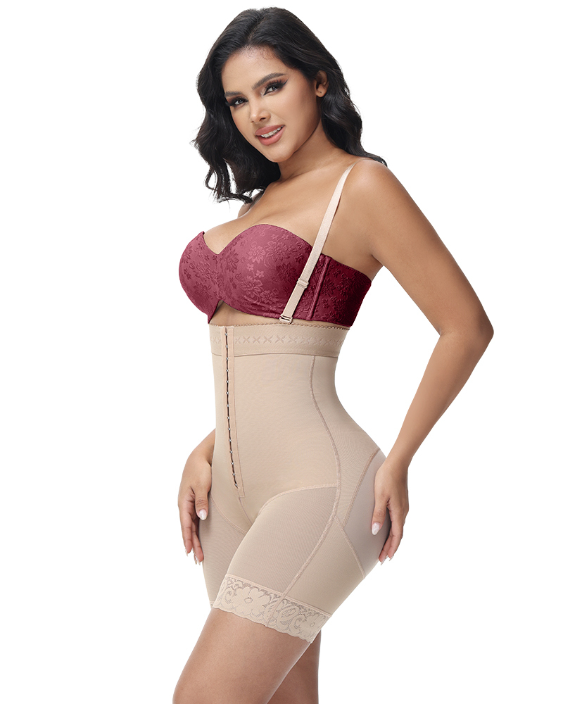 Tummy Control Butt Lifter Thigh Slimmer Shapewear Plus Size Faja Crotch with Zipper