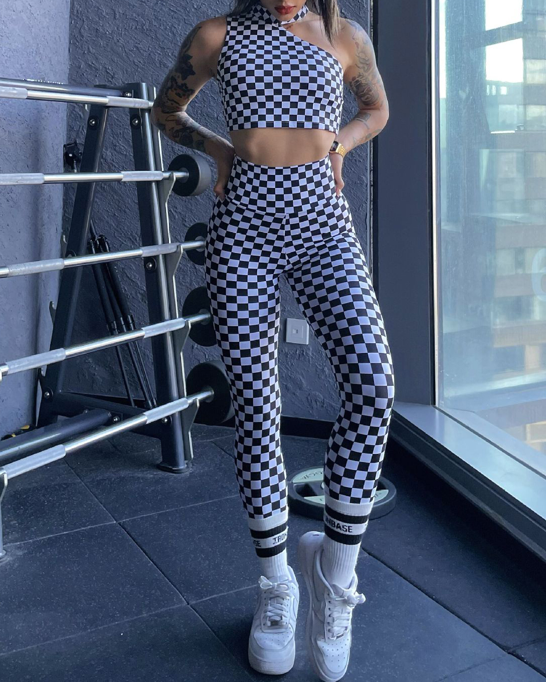 Chessboard Sport Tights Leggings