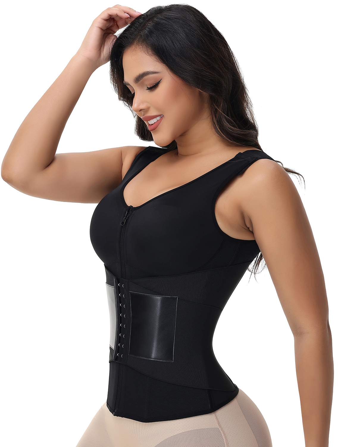 Zipper & Button Double Pressure Women's Waist Trainer