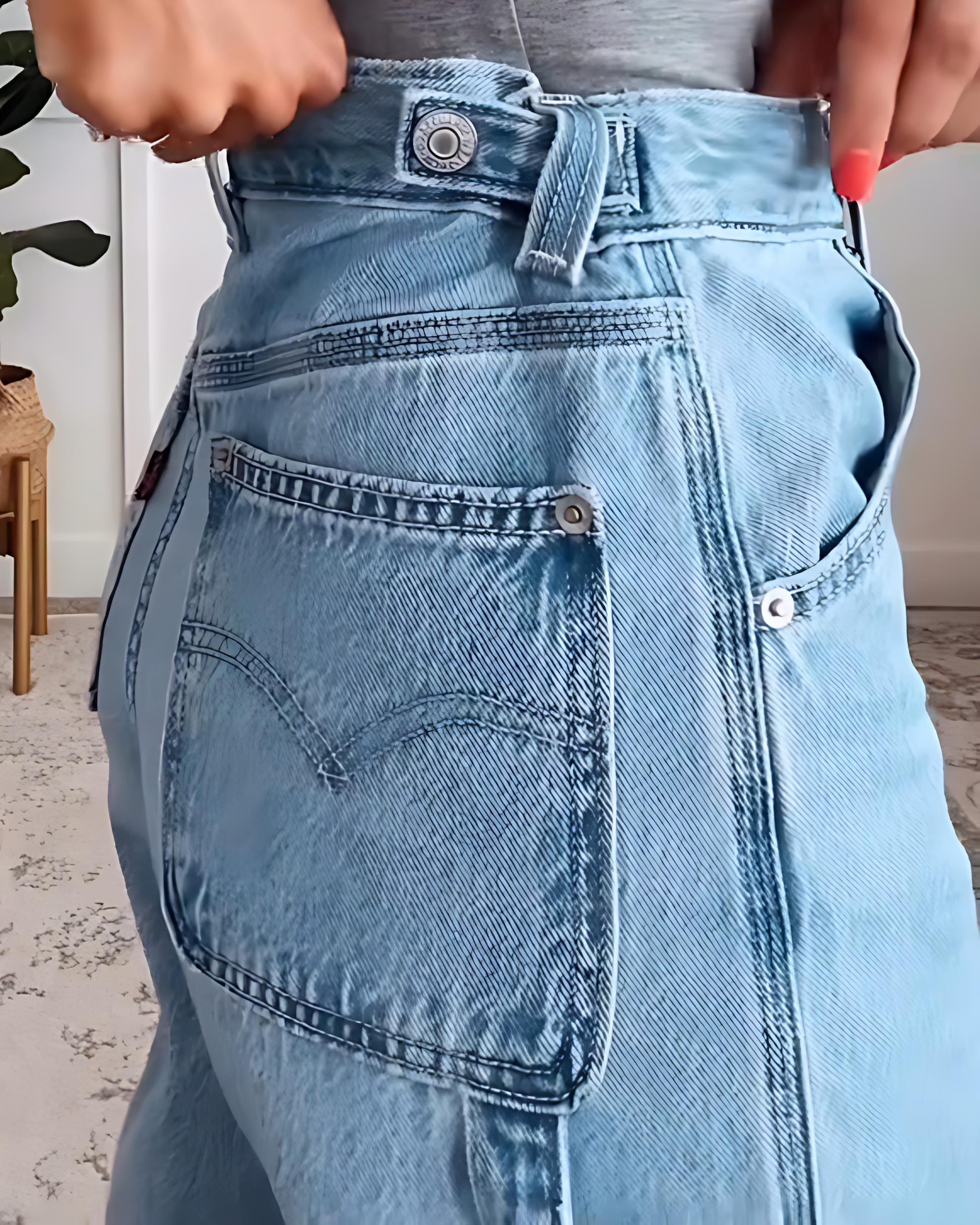 Women's High Waist Fashion Slim Denim Wide Leg Jeans