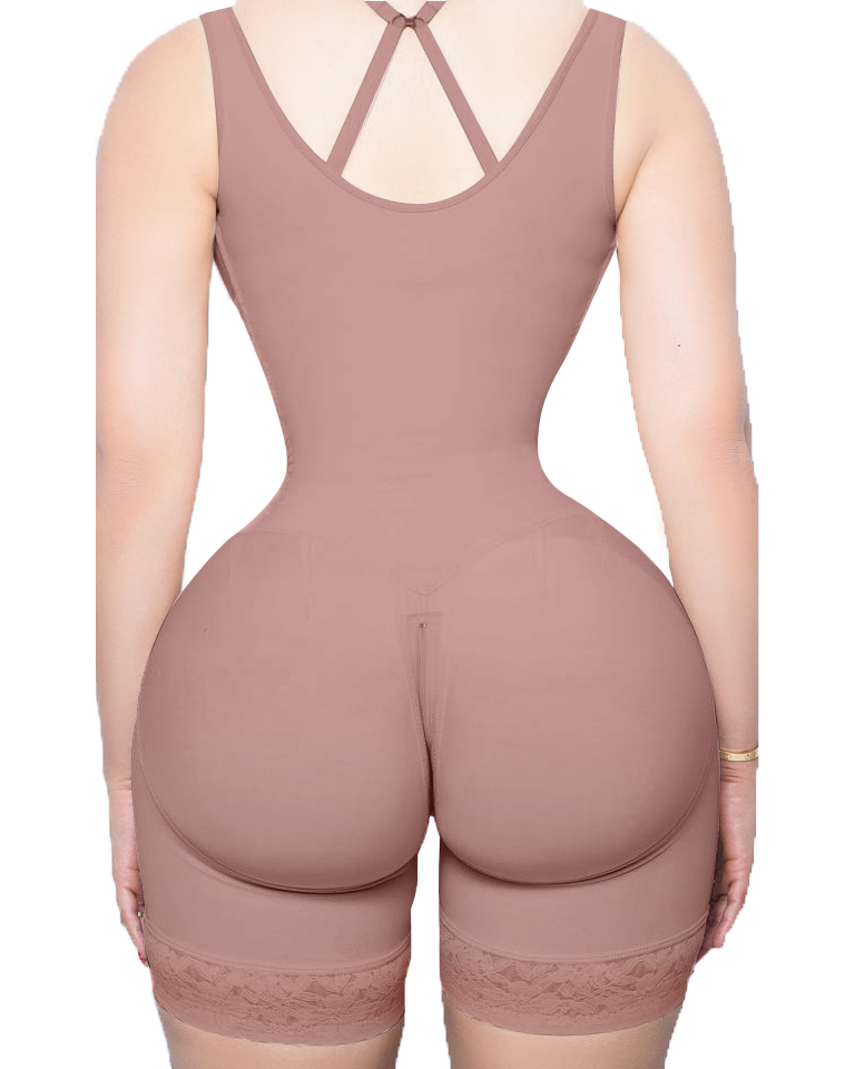 Women's Drawstring Anti-Cellulite Bodysuit with Hooks