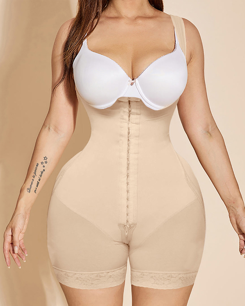 Women's Drawstring Anti-Cellulite Bodysuit with Hooks