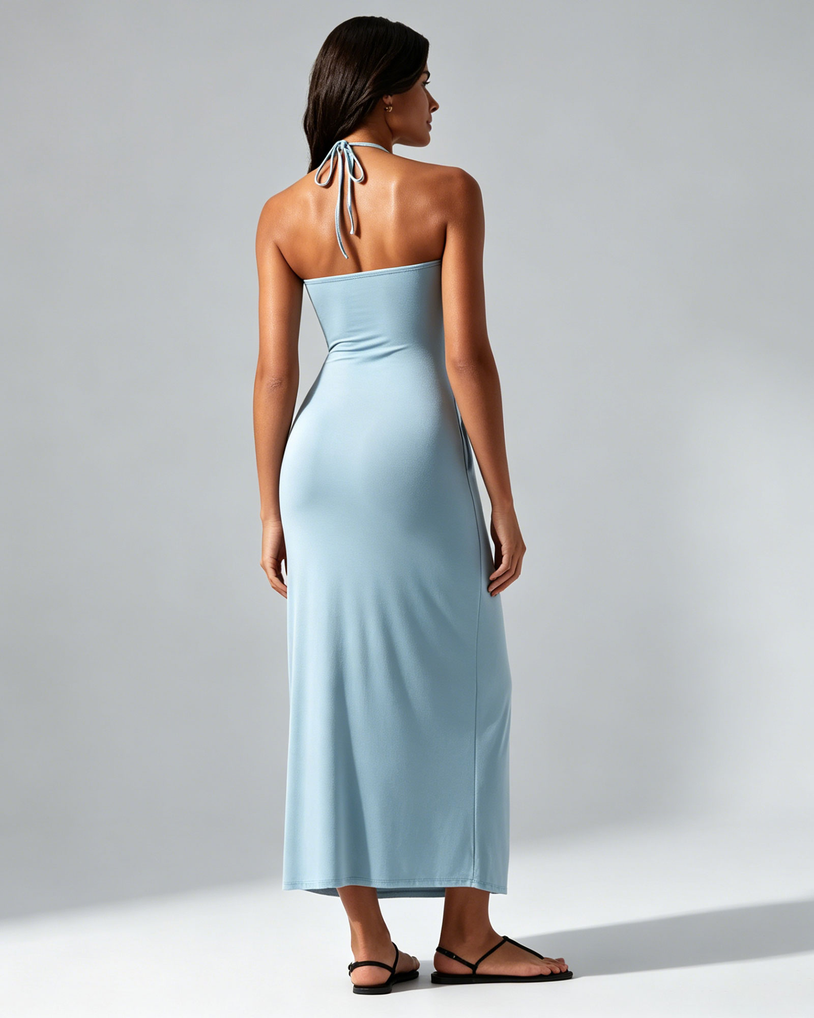 Halter Tie Back Maxi Dress
