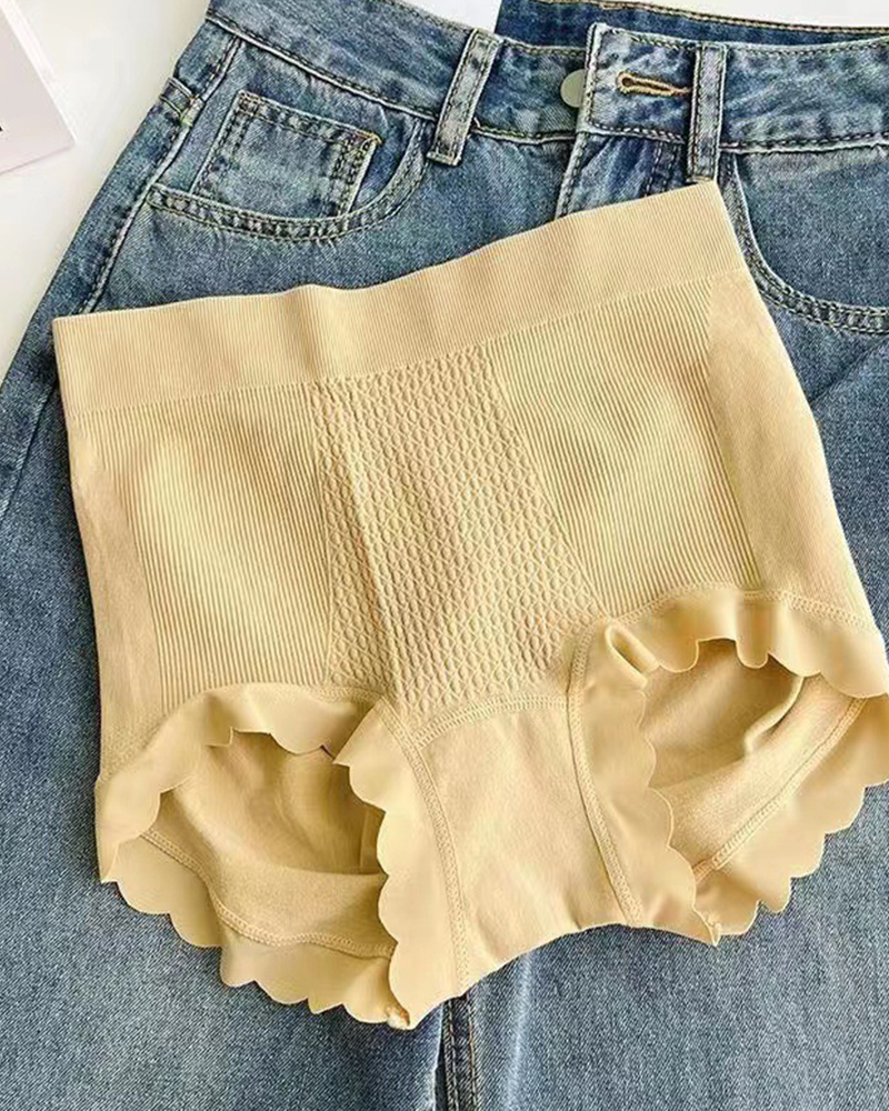 Cotton Anti-Bacterial Bottom High Waist Belly Tuck Seamless Underwear