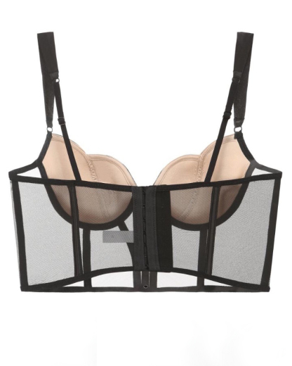 Sheer Mesh Push-Up Corset Top