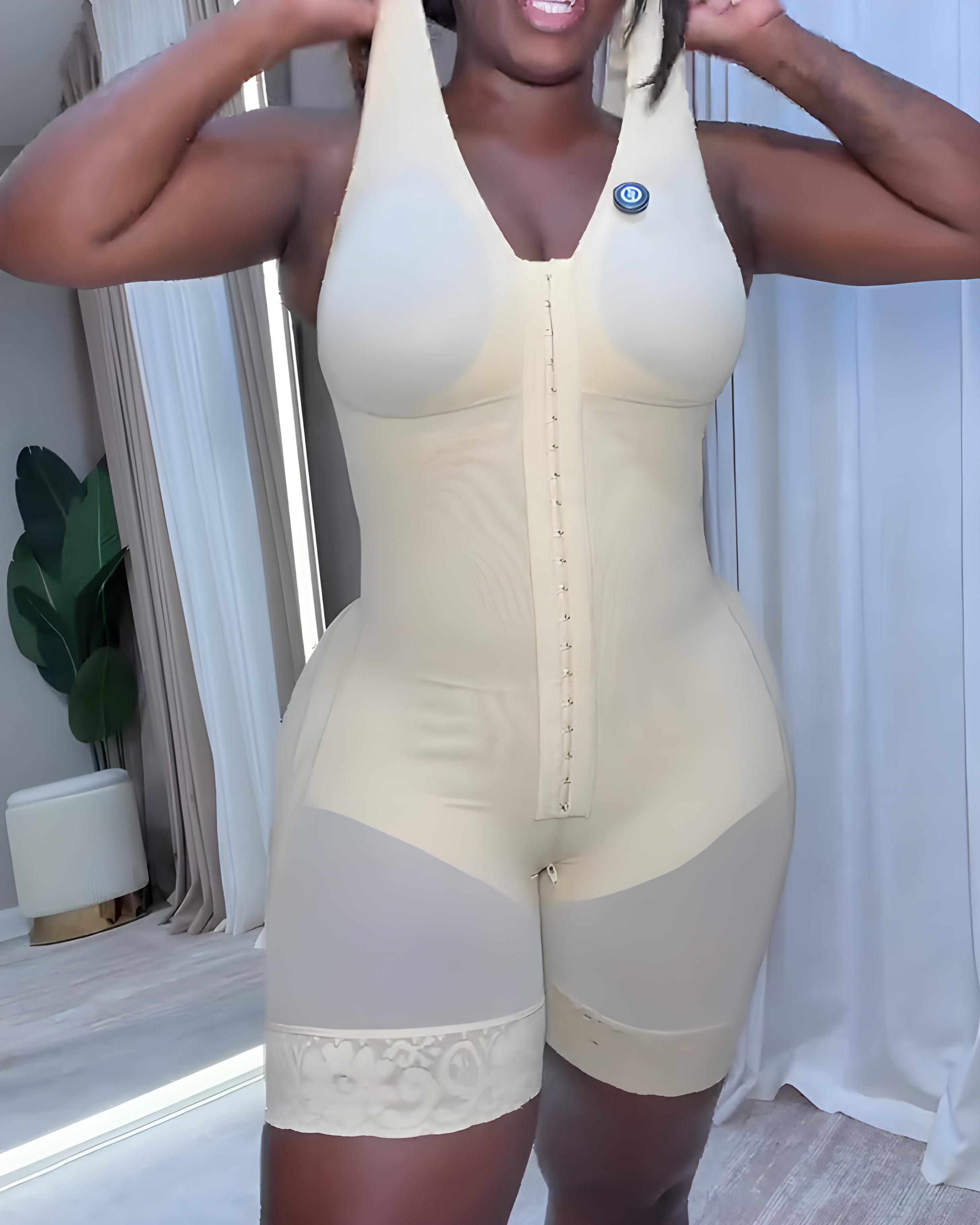 Moldeadoras Postpartum Tummy Control Butt Lifter Body Shaper with Zipper Crotch