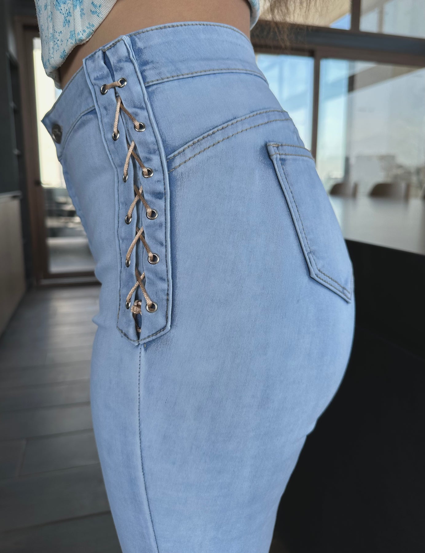 Braided Design Skinny Fashion Jeans