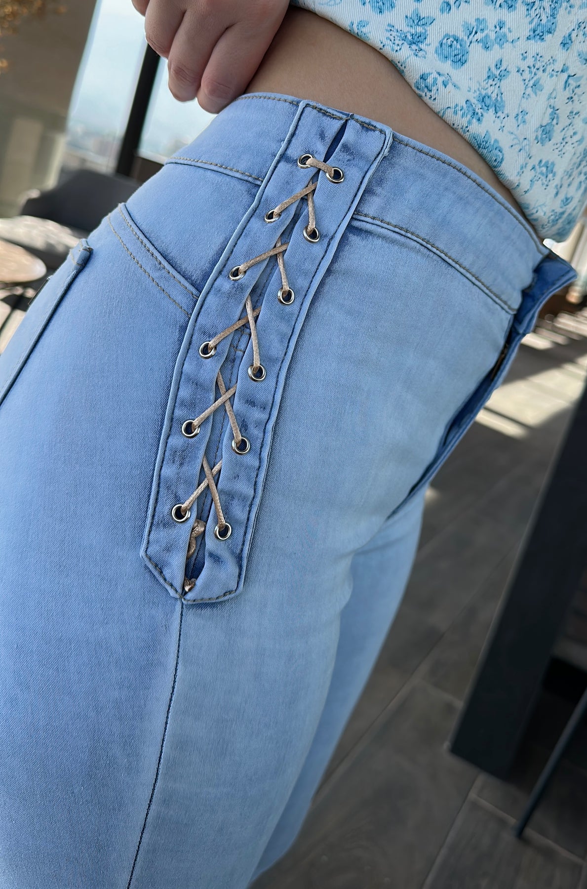 Braided Design Skinny Fashion Jeans