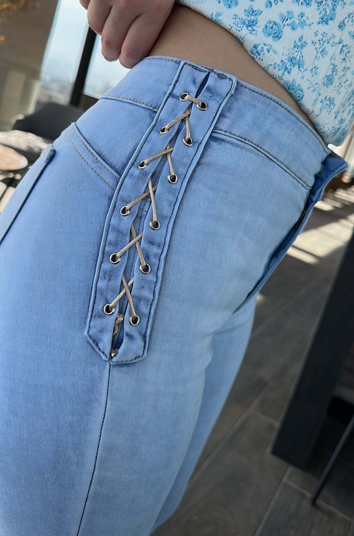 Braided Design Skinny Fashion Jeans