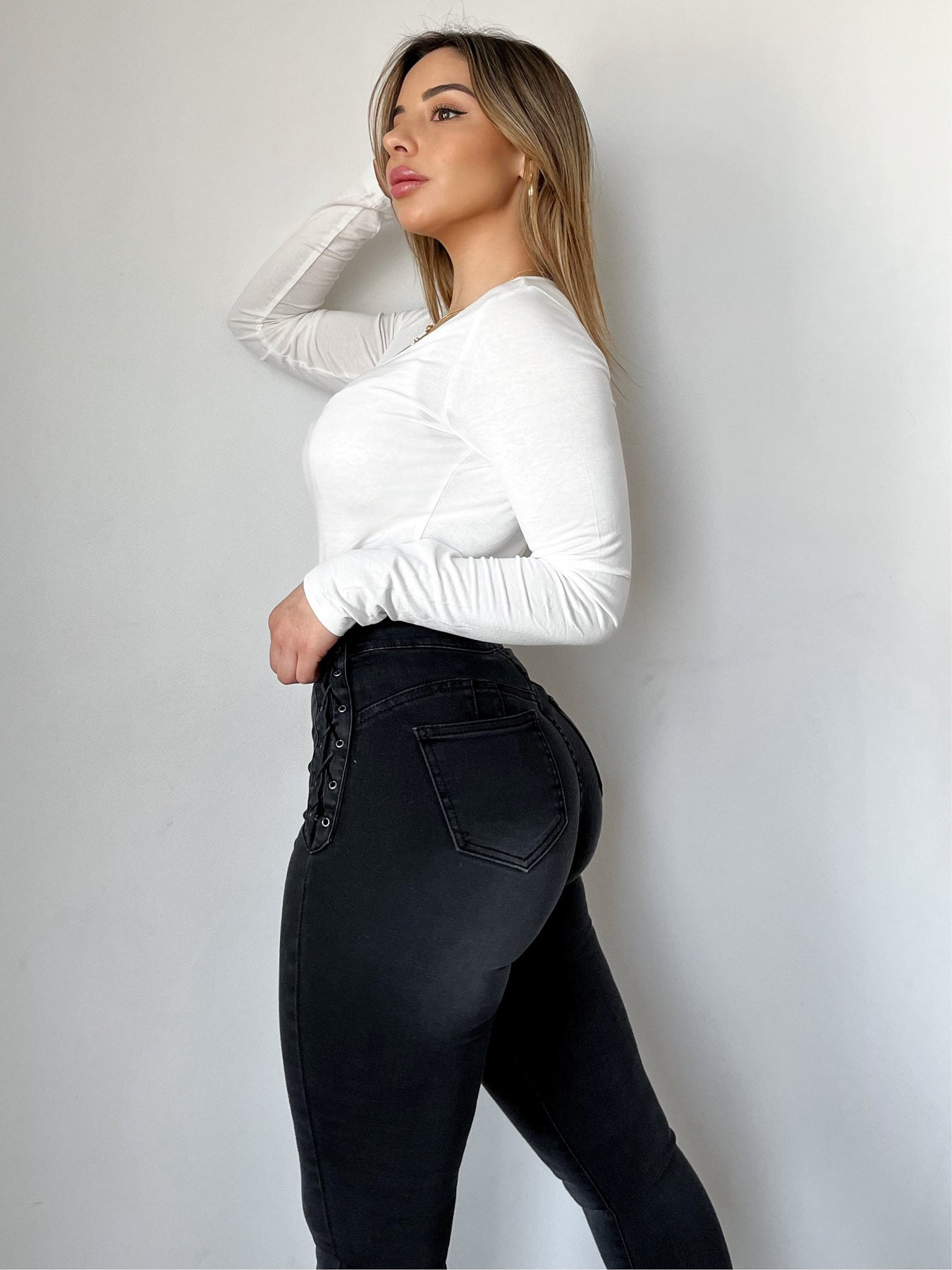 Braided Design Colorful Skinny Fashion Jeans