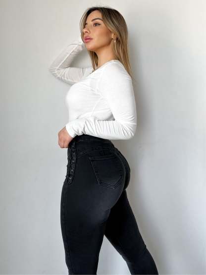Braided Design Colorful Skinny Fashion Jeans