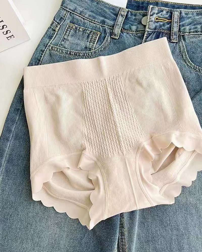 Cotton Anti-Bacterial Bottom High Waist Belly Tuck Seamless Underwear
