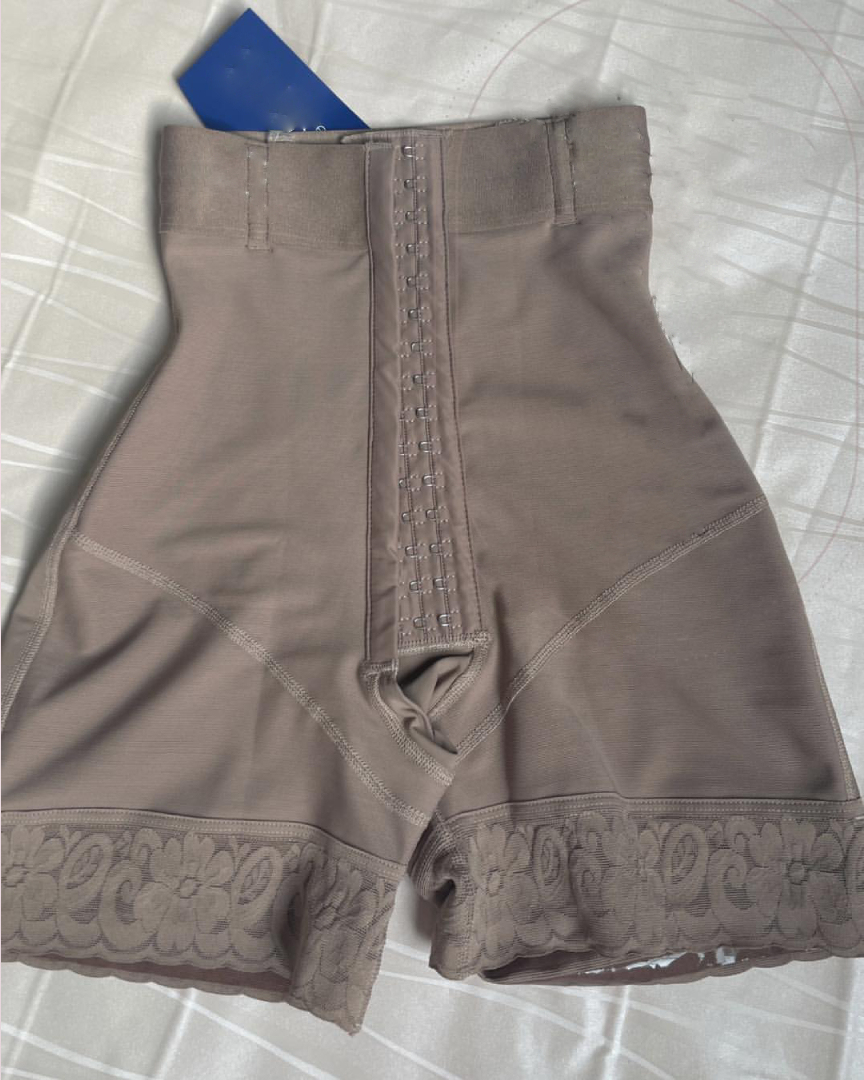 High Waist Hook & Eye Compression Butt Lifting Shorts