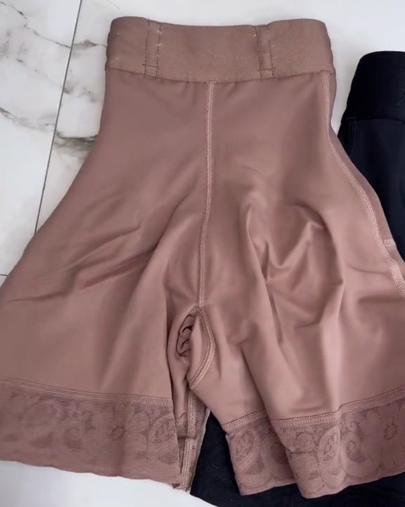 High Waist Hook & Eye Compression Butt Lifting Shorts