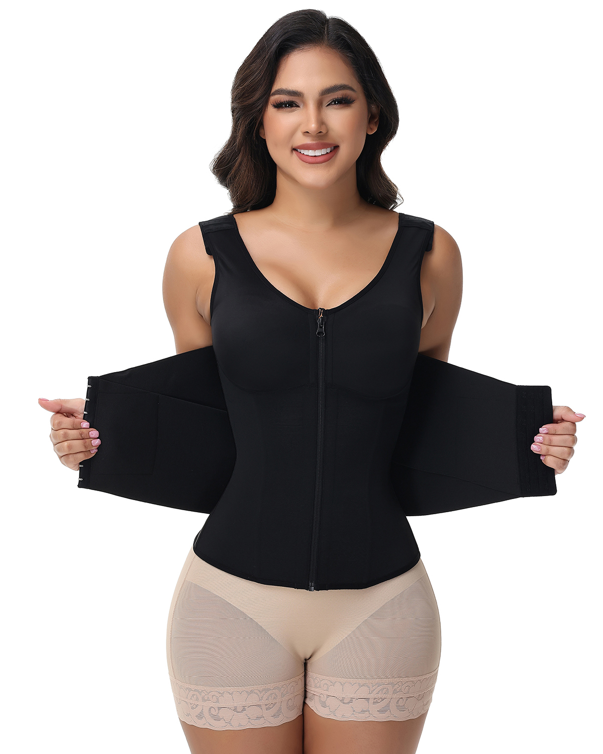 Zipper & Button Double Pressure Women's Waist Trainer
