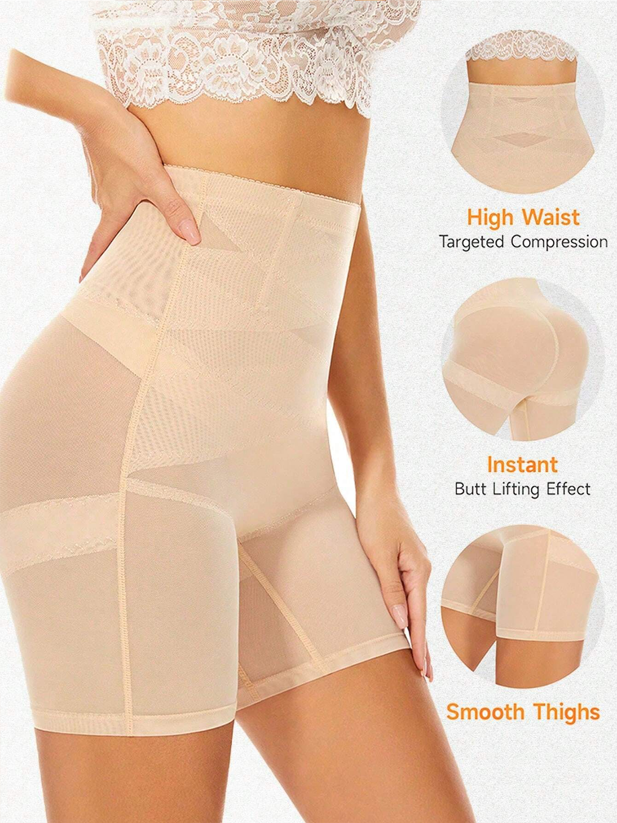 Invisible Seamless High Waist Hip-Lifting Shorts