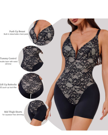 Large Size Belly Lace Sling Tight Body Shaping Breathable Buttocks Girdle Crotch Shapewear