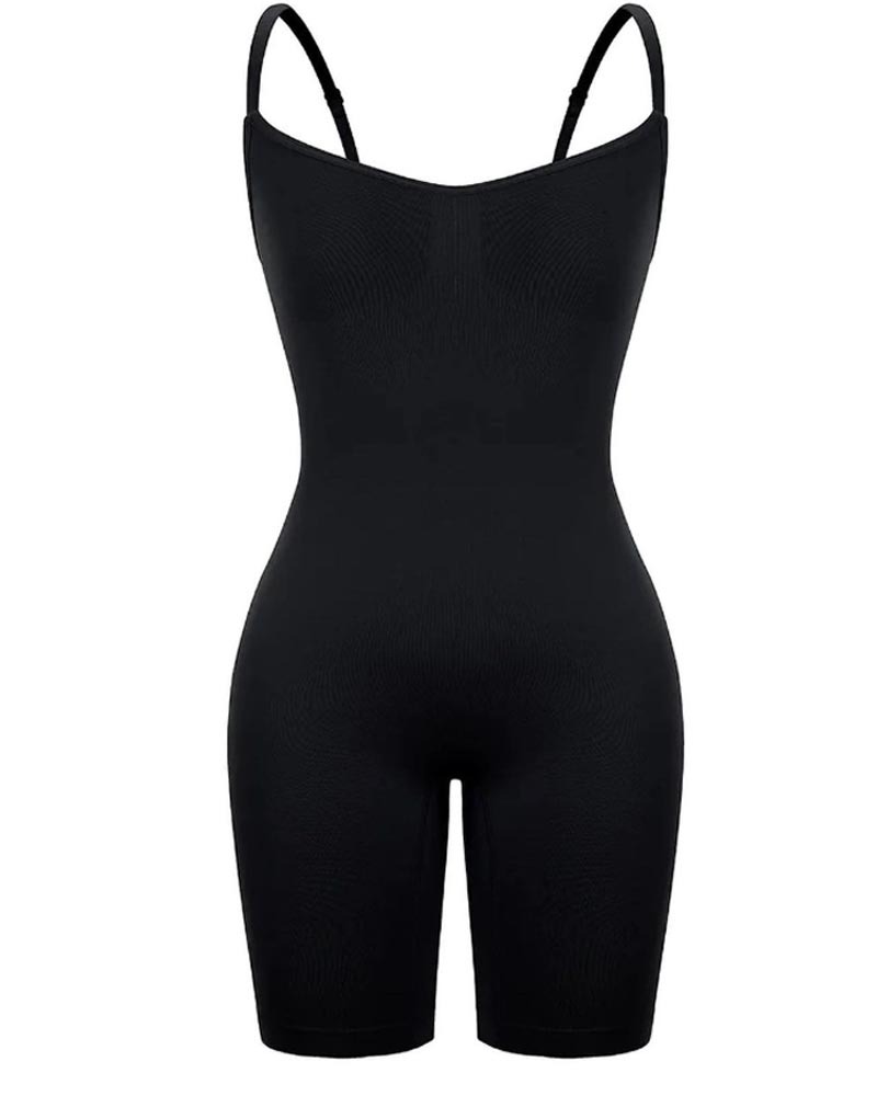 Full Body High Elastic Adjustable Strap Bodysuit Tummy Control Thigh Seamless Sculpting Underwear Open Crotch Slimming Bodyshaper