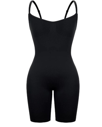 Full Body High Elastic Adjustable Strap Bodysuit Tummy Control Thigh Seamless Sculpting Underwear Open Crotch Slimming Bodyshaper
