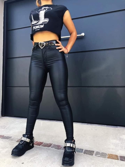 Butt lifting Tummy Control Booty Shaping Leather Pants