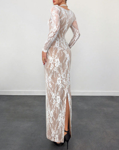 Women's Sexy Lace Square Neck Date Night Out Party Dress