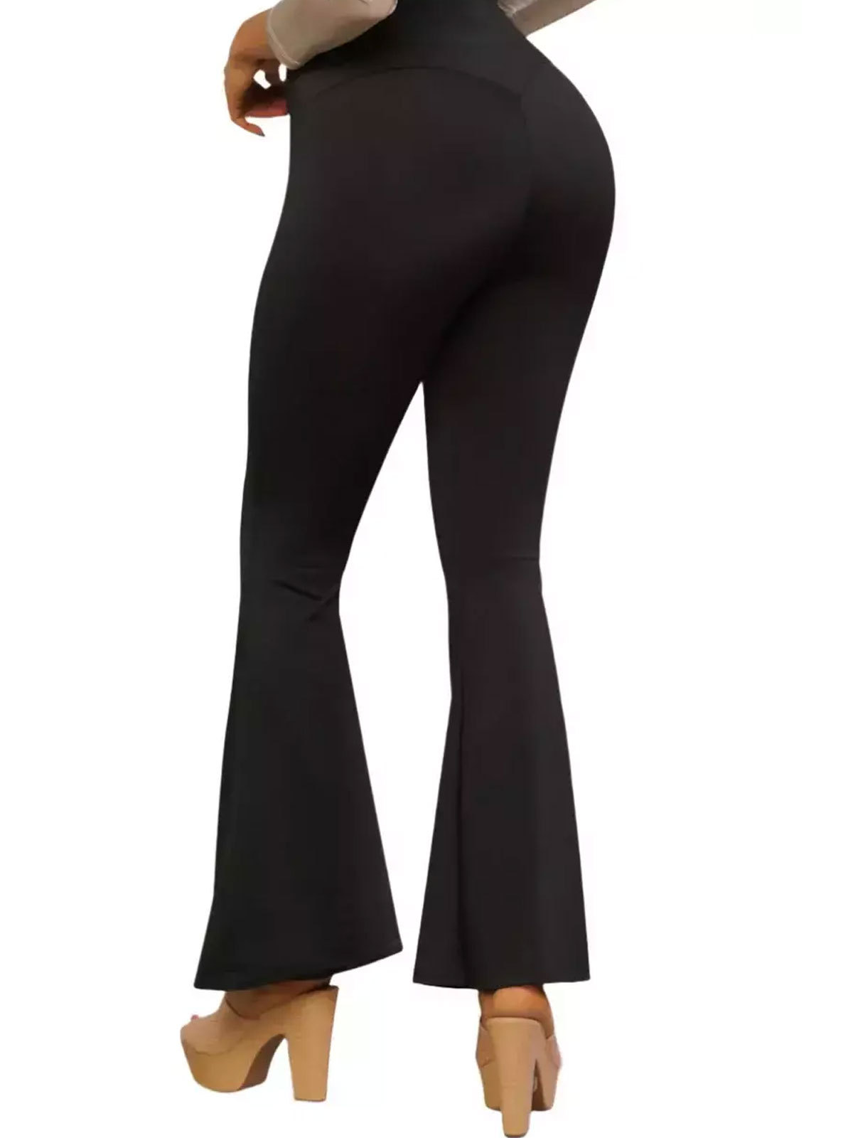 Black Stretch Flared Skinny Pants