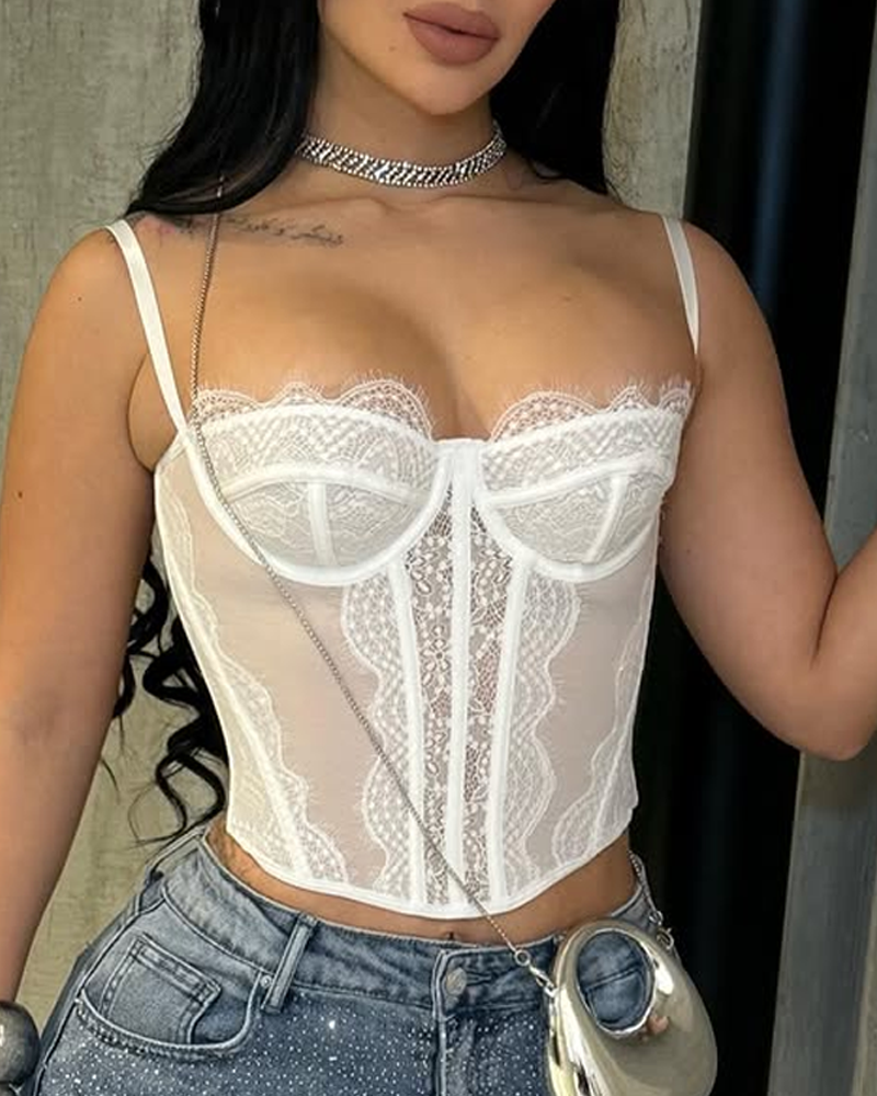 Lace Sexy Cutout Camisole Top
