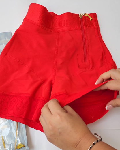 High Waist Side Zipper Butter Lifter Faja Shorts