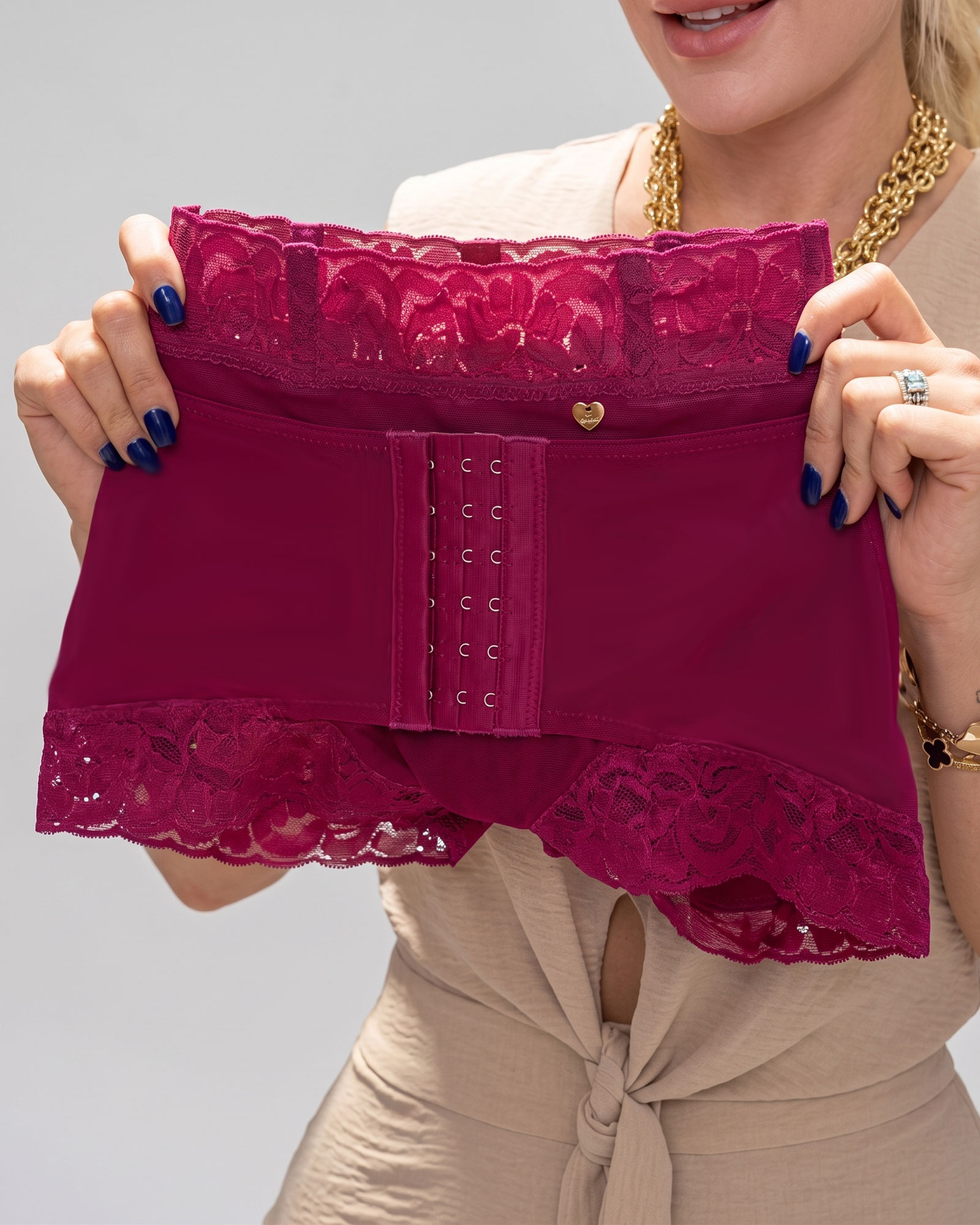 Floral Lace Front Hook Butt Lifting Shaping Shorts
