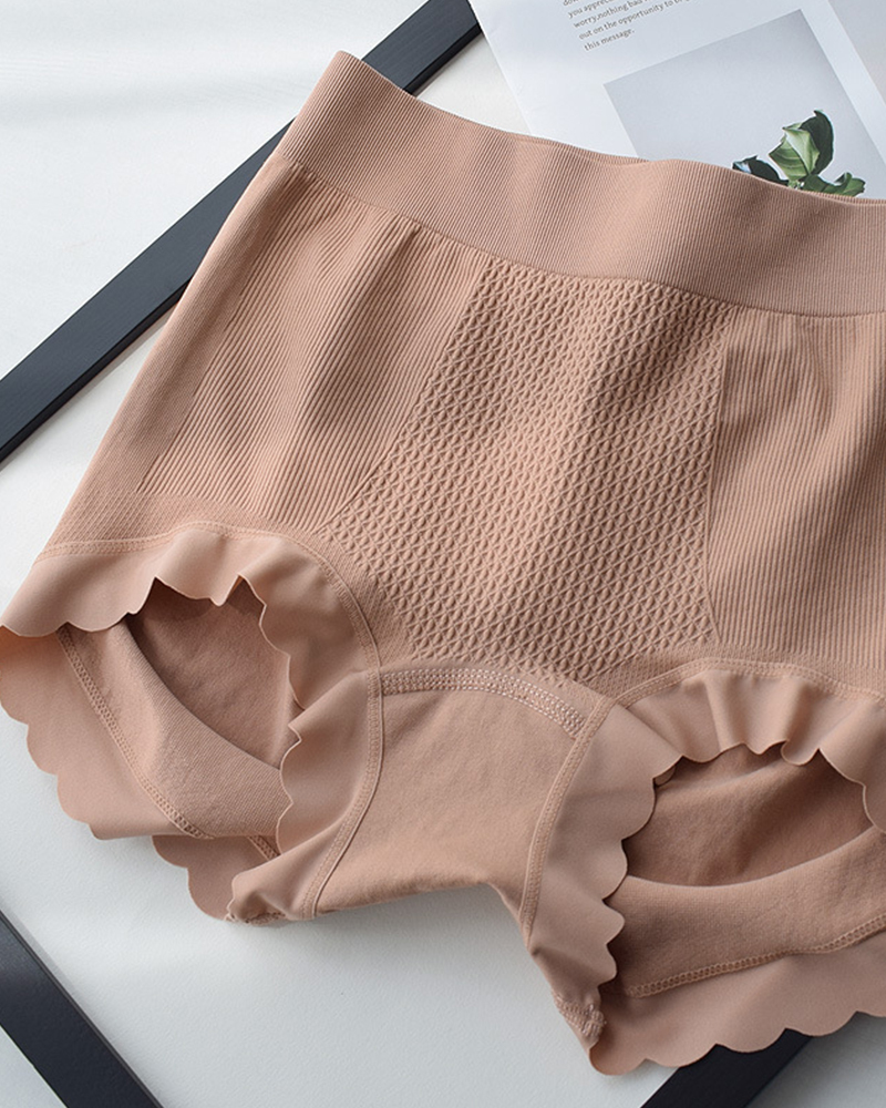 Cotton Anti-Bacterial Bottom High Waist Belly Tuck Seamless Underwear