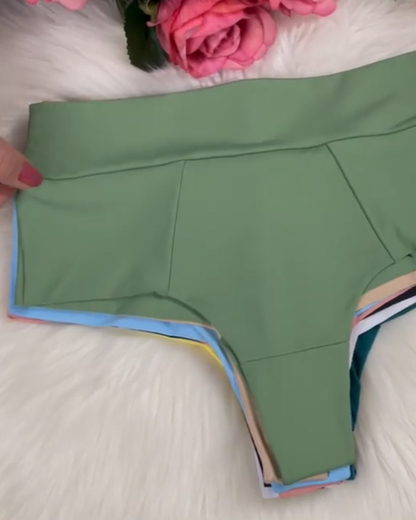Solid Color Mid-Rise Panties