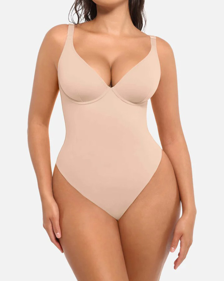 Women's V-Neck Slimming Thong Shapewear Bodysuit