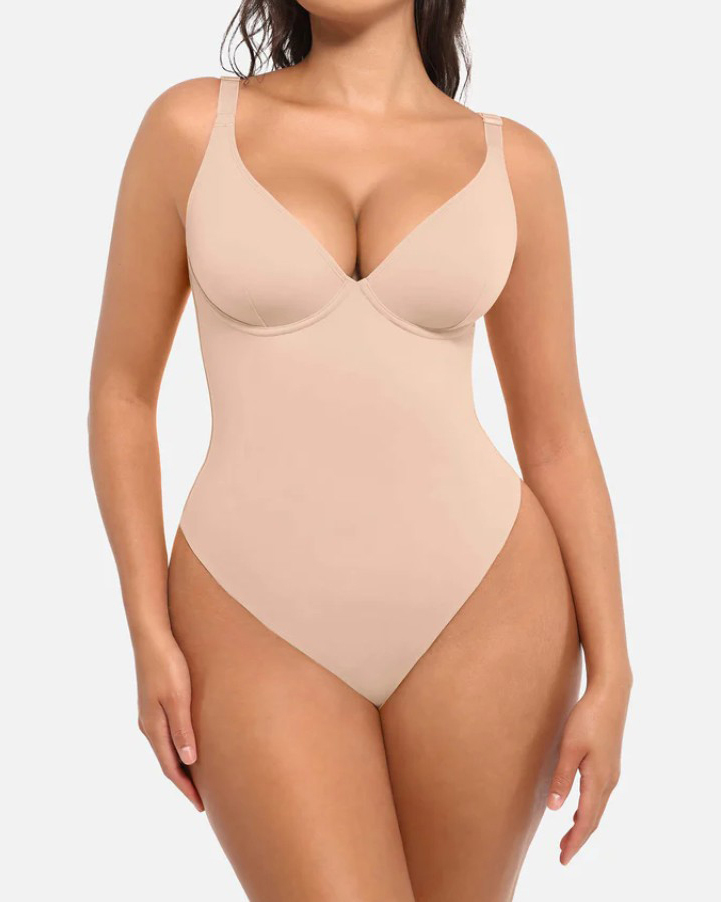 Women's V-Neck Slimming Thong Shapewear Bodysuit