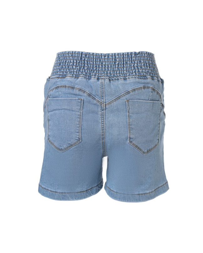 3-Row Button Slim Denim Shorts