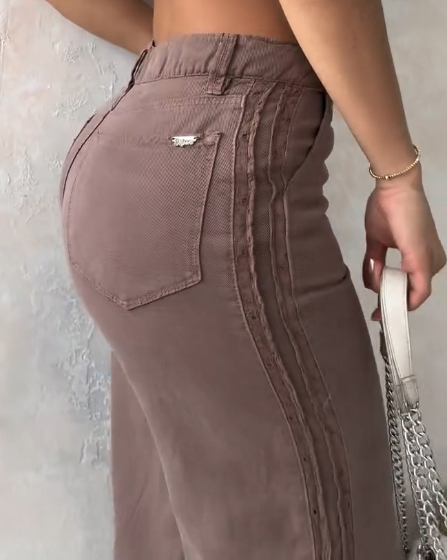 High Waist Straight Casual Pants