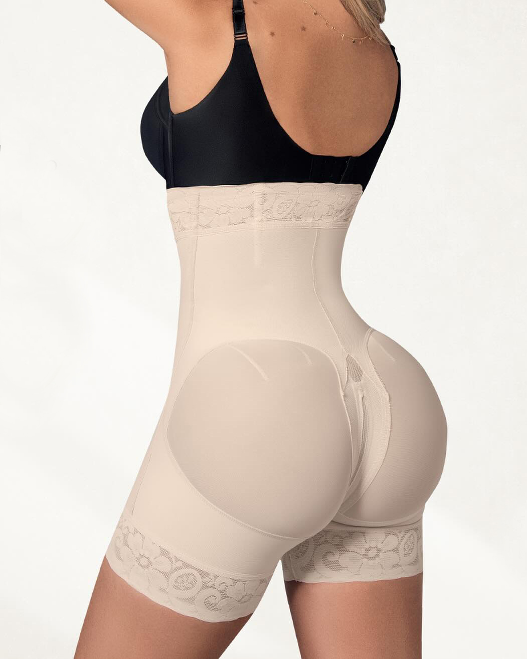 High Waist Hook & Eye Compression Booty Shaper Shorts