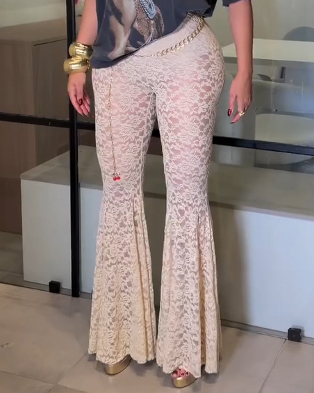Women's Sexy Lace Flared Casual Pants
