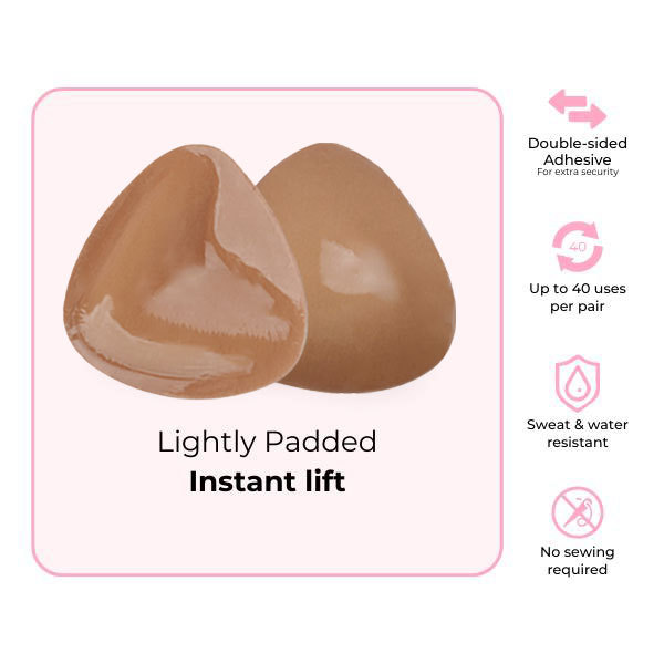 Invisible Lift - Patented Sticky Fashion Bra Inserts Prevents Nipple Slips No Sewing Required Low Cut Tops Womenswear
