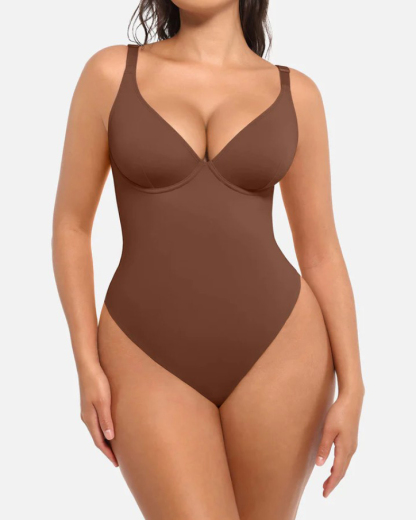 Women's V-Neck Slimming Thong Shapewear Bodysuit