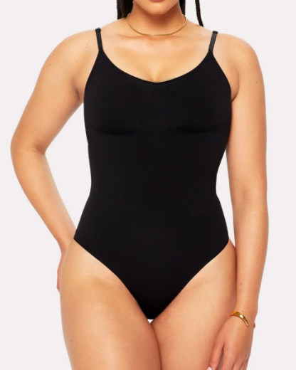 Adjustable Strap Seamless Thong Bodysuit