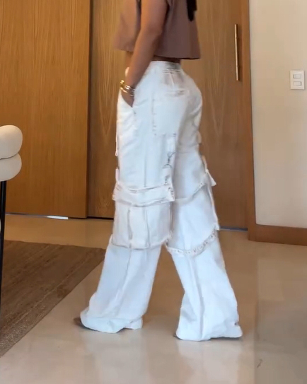 Women's High Waisted Baggy Straight Leg Cargo Pants