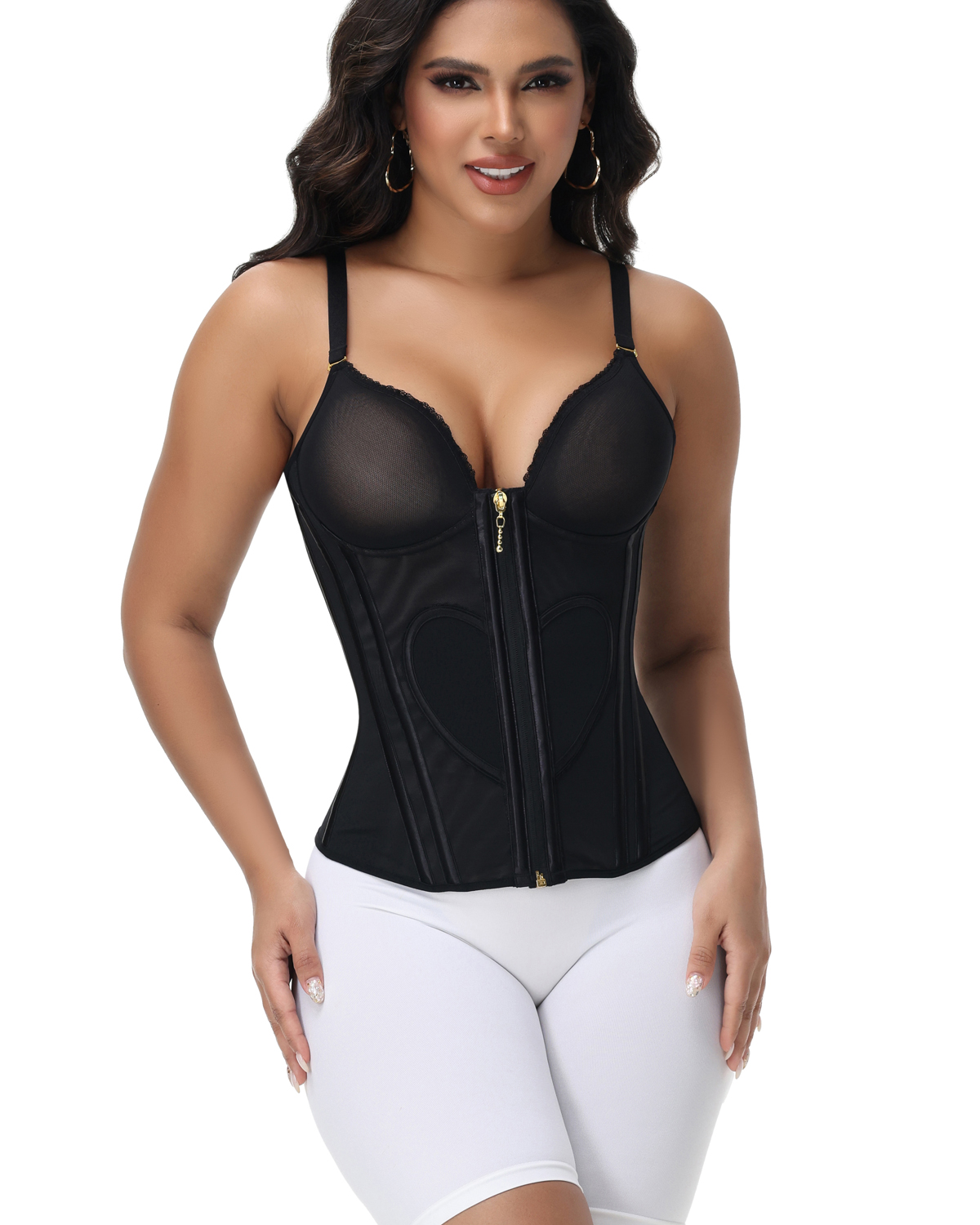 Waist Trainer for Women Tummy Control Vest Black Corset Shapewear Bustier Tank Tops Going Out Body Shaper with Straps