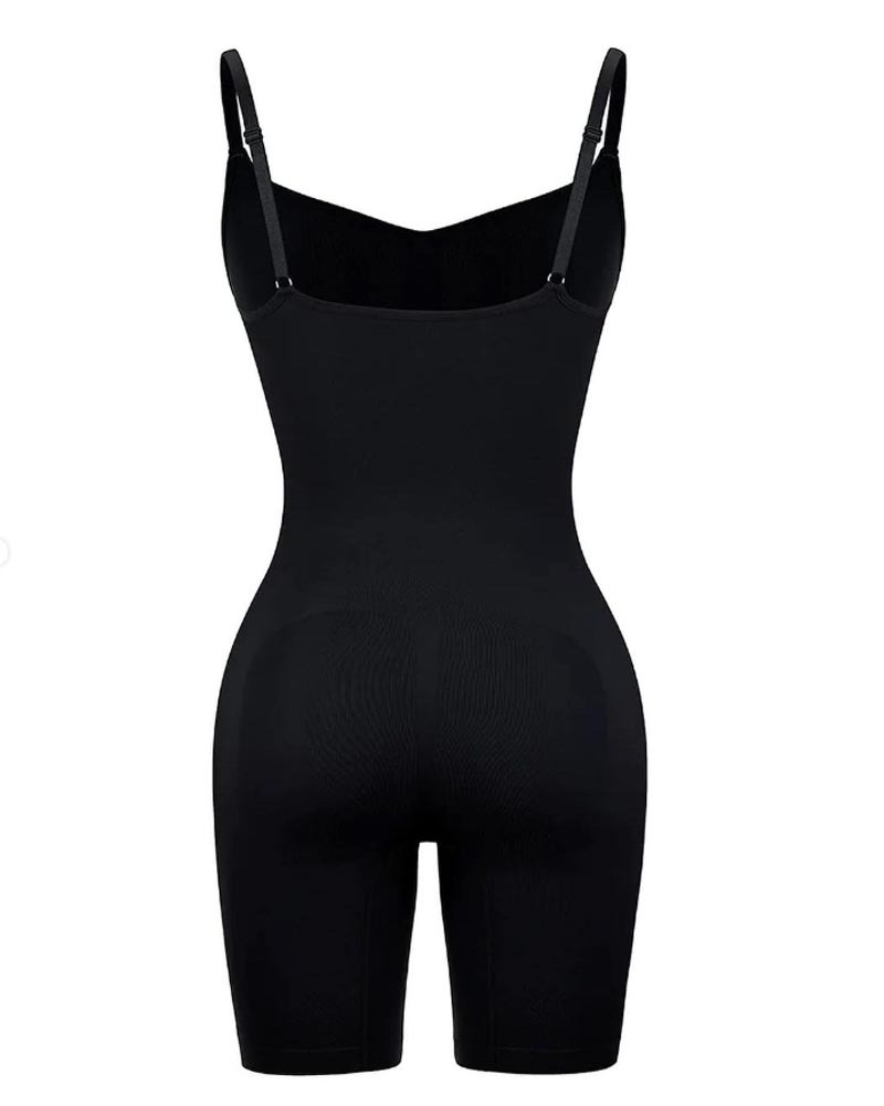 Full Body High Elastic Adjustable Strap Bodysuit Tummy Control Thigh Seamless Sculpting Underwear Open Crotch Slimming Bodyshaper