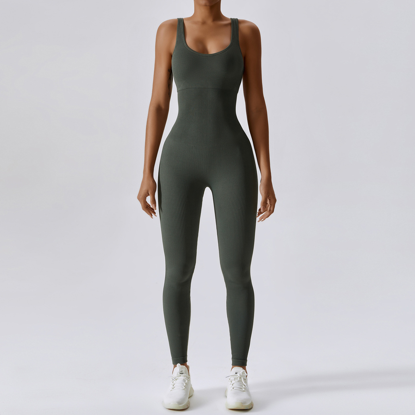 Seamless tummy control slim fit athletic stretch bodysuit