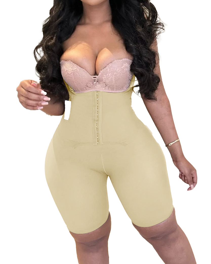 Comfort Double Layer Tummy Control Body Shaper with Straps