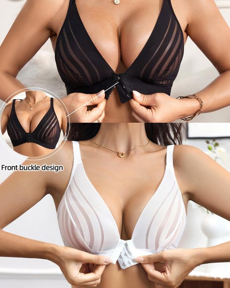 Sexy Mesh Front-Fastening Bra