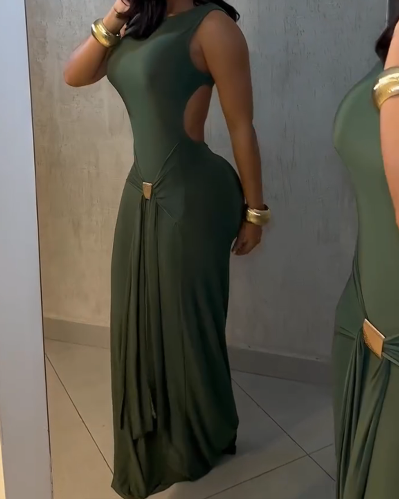 Slim Fit Backless Sleeveless Dress