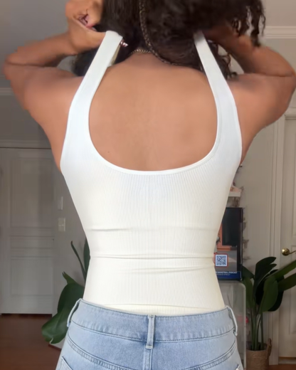 Elastic Ribbed Shaping Thong Bodysuit (Pre-Sale)