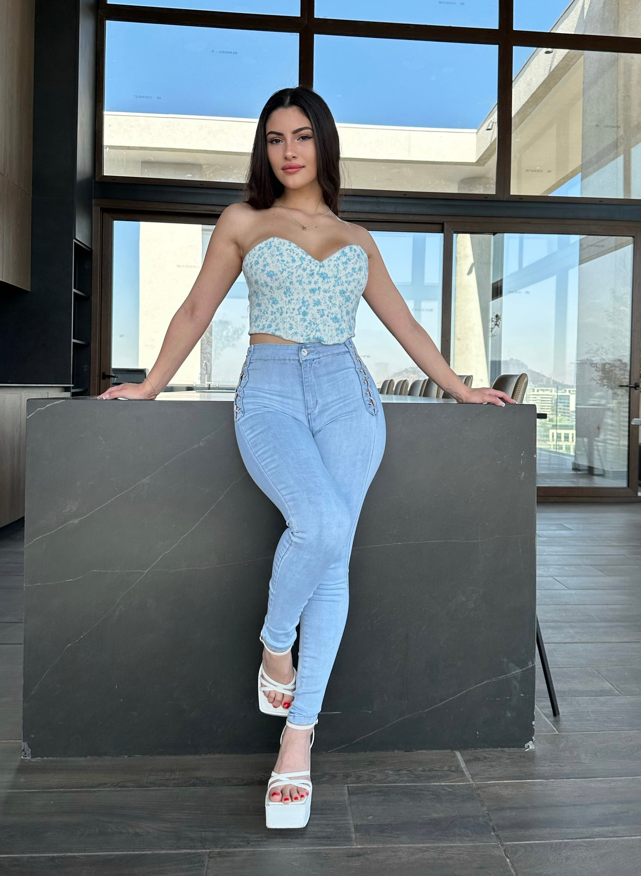 Light Blue Braided Jeans
