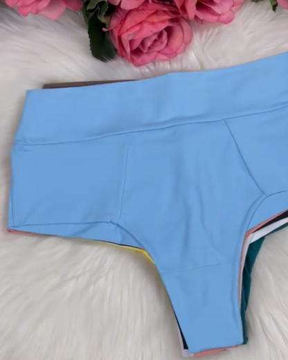 Solid Color Mid-Rise Panties